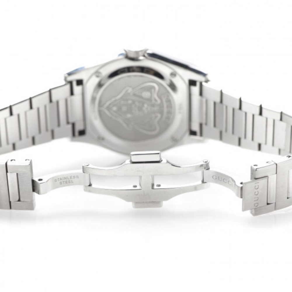 GUCCI Stainless Steel Black Mother of Pearl 115 Pantheon Quartz Watch - Picture 10 of 10